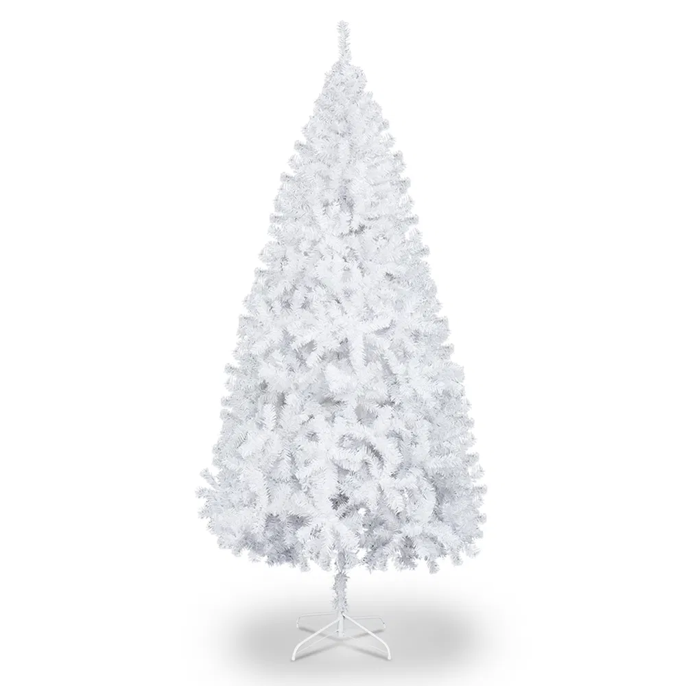 5 FT Artificial Christmas Tree, Unlit Hinged Christmas Pine Tree with 480 Branch Tips and Sturdy Metal Stand, White image 5