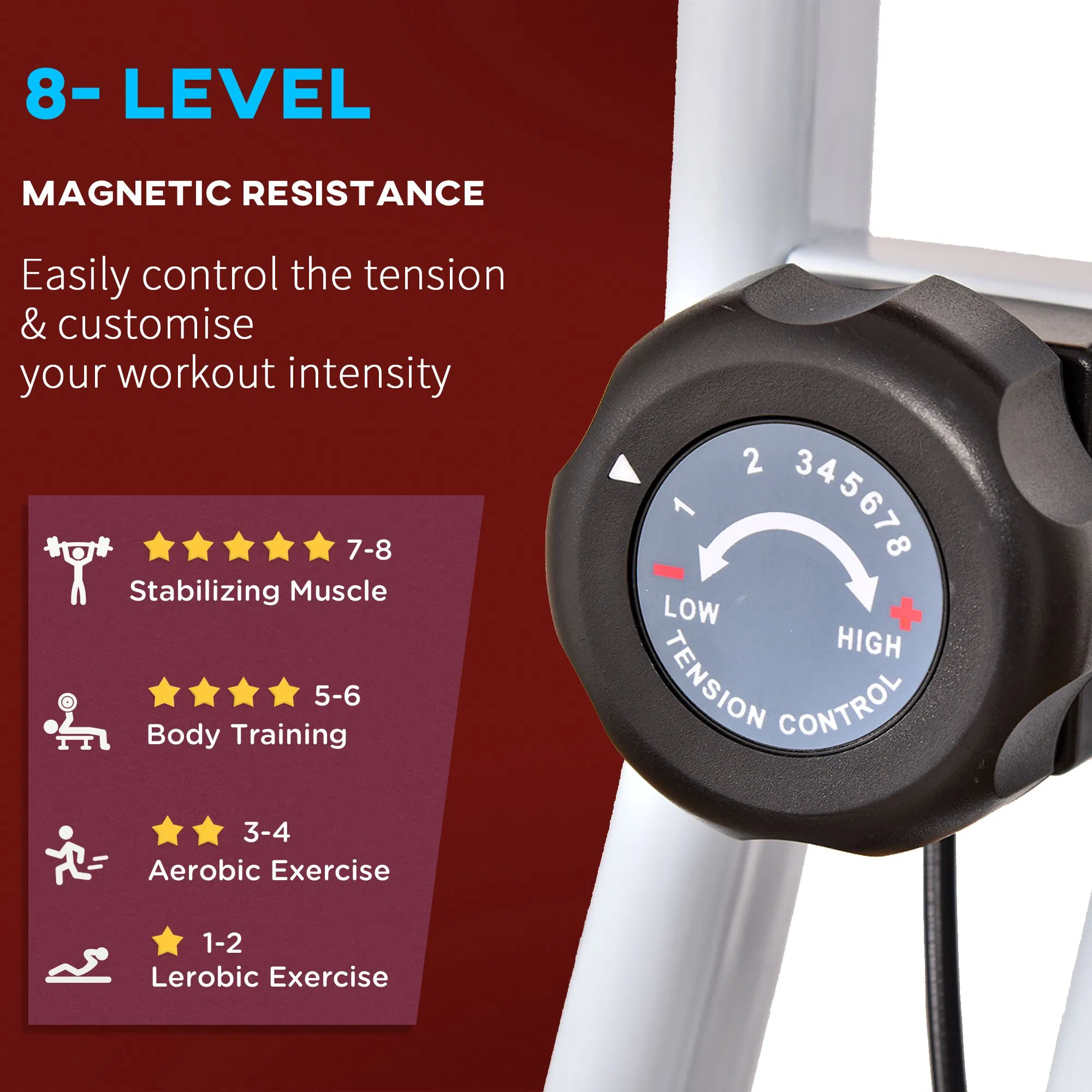 Foldable Indoor Stationary Bike with 8 Levels of Magnetic — photo 5