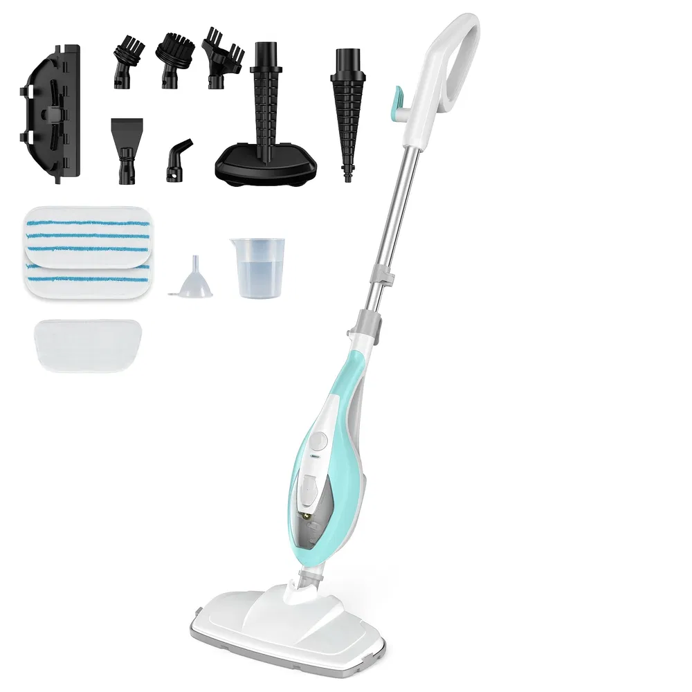 10-in-1 Steam Mop, 1550W Detachable Handheld Steam Cleaner for Floor Cleaning, 16FT Cord, 2 Washable…