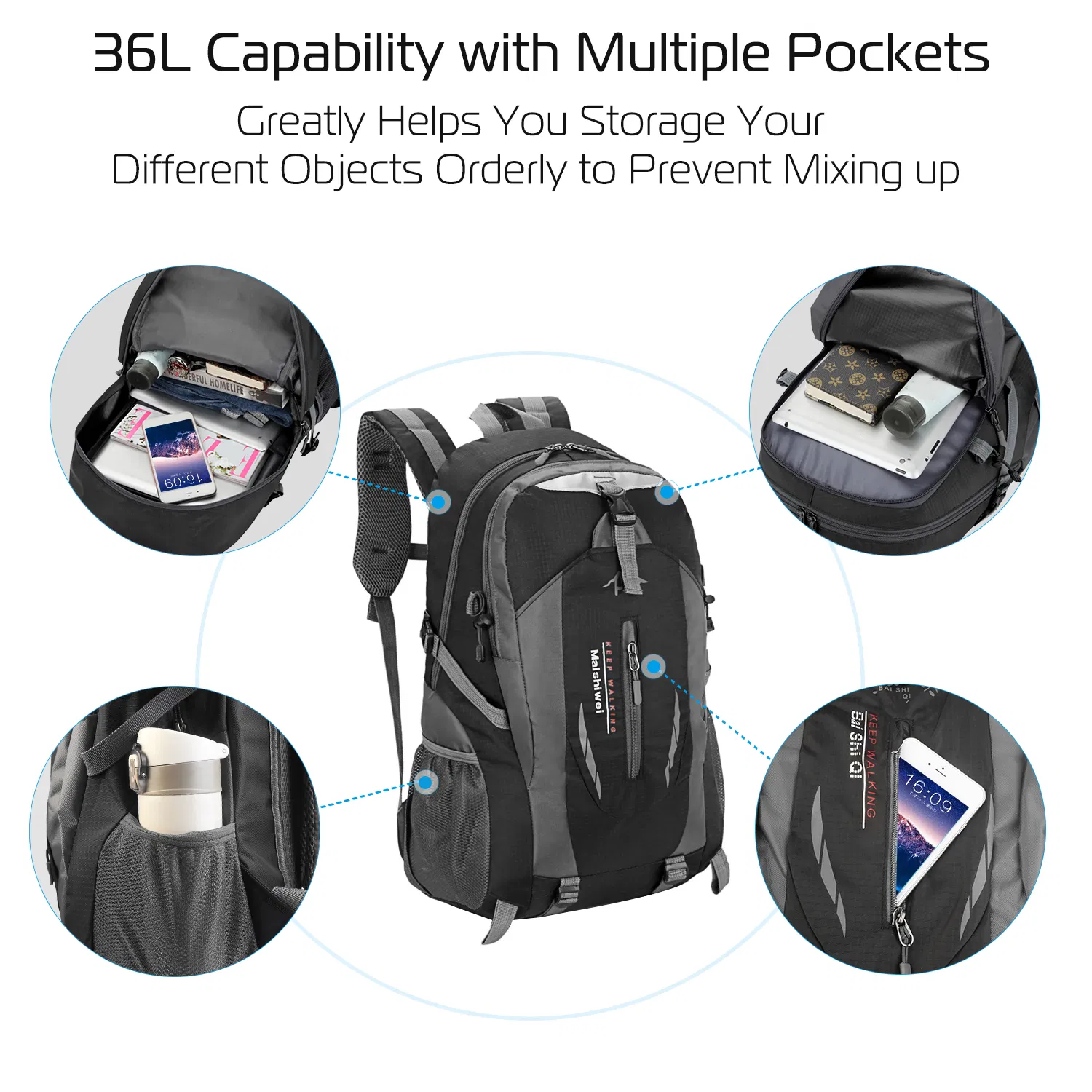 36L Outdoor Backpack Waterproof Daypack Travel Knapsack 2