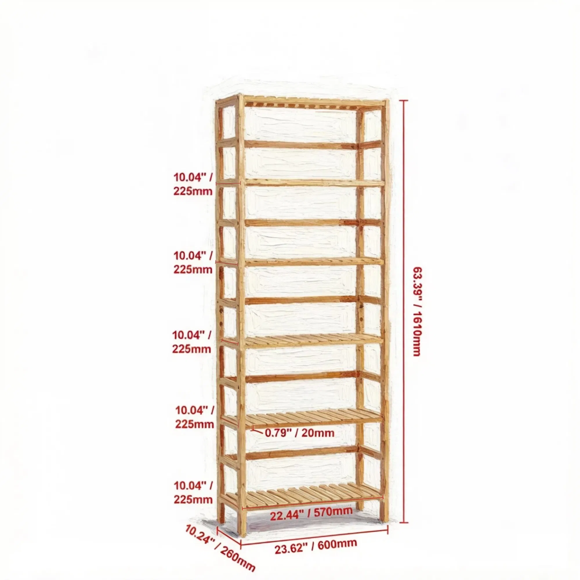 Bamboo Ladder Bookshelf, picture 4 of 5