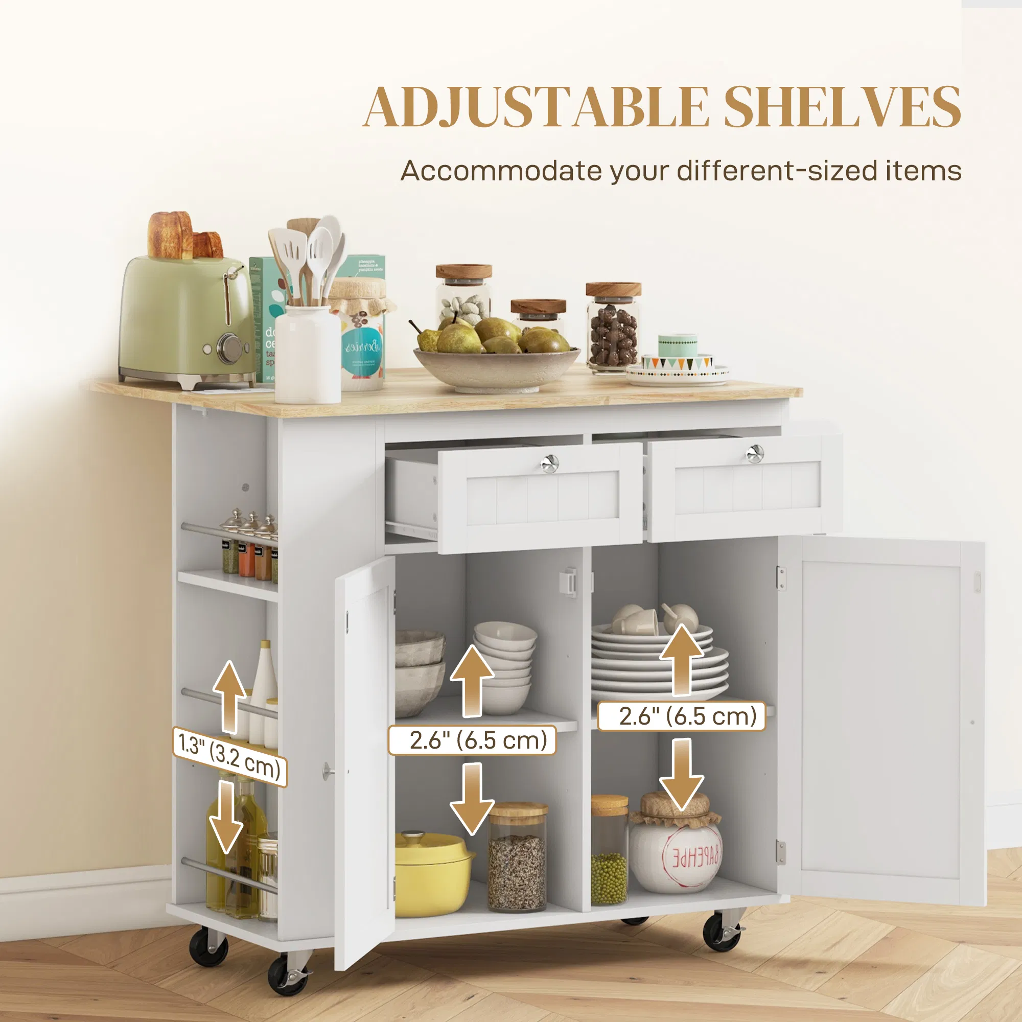 Rolling Kitchen Island Cart, picture 4 of 5