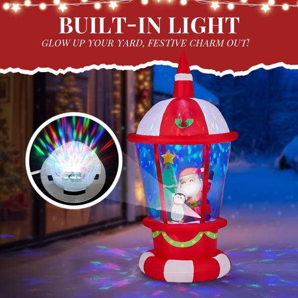 7.3FT Lighted Christmas Inflatable Decoration, Inflatable Lighthouse with Santa and Penguin, Funny Blow… image 15