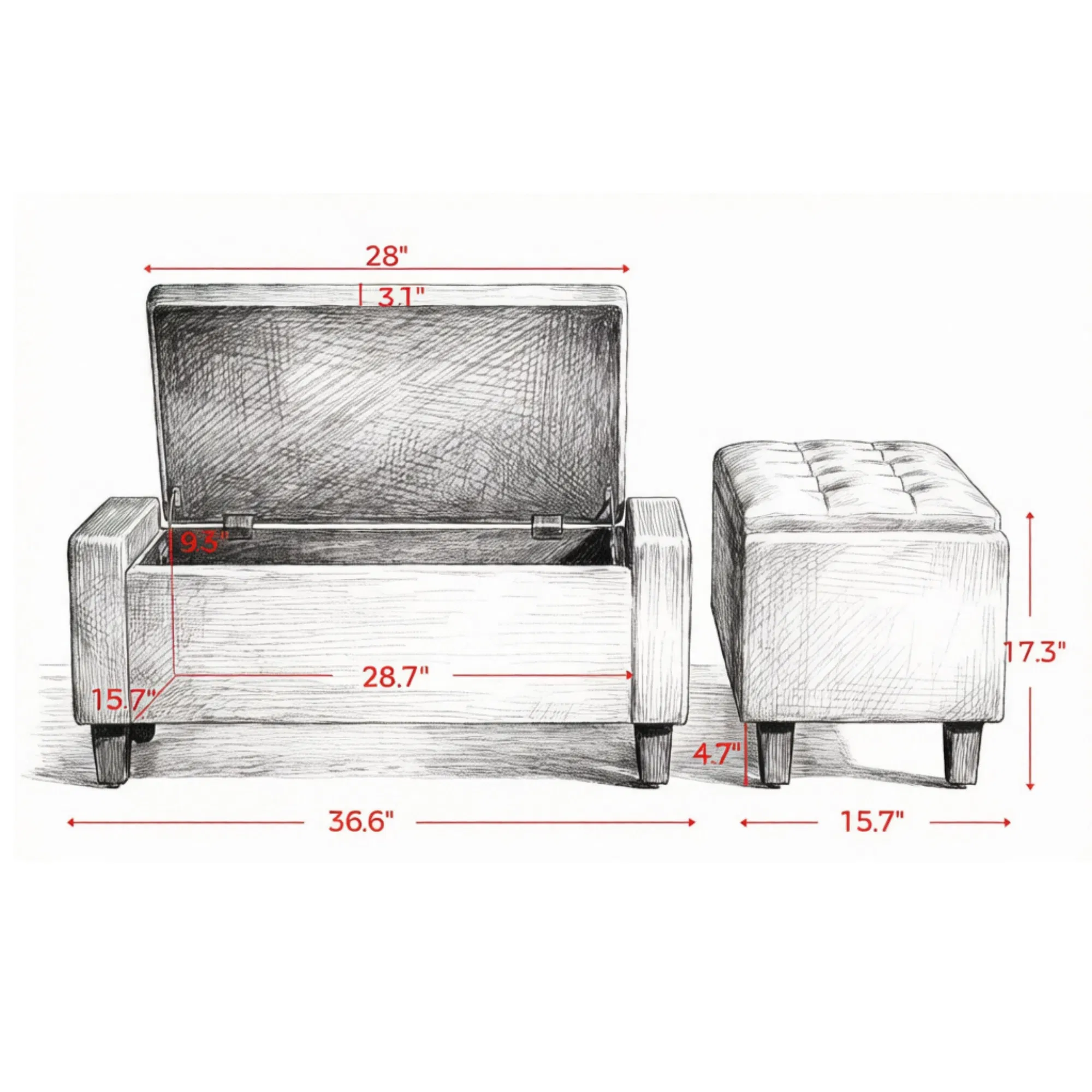 Storage Ottoman Bench, picture 4 of 4