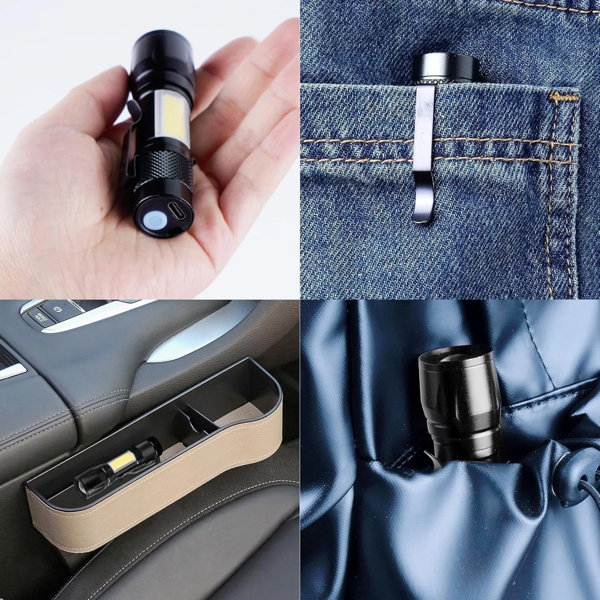2 Pack USB Rechargeable Small LED Flashlights Camping Flashlight Work Light (Logistics only For USPS.TK/TMEU only For self-pickup)-24