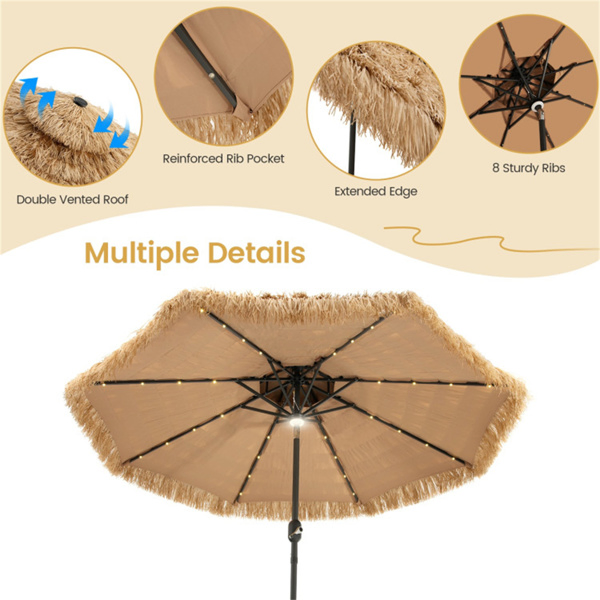 带Led灯的9英尺便携式沙滩伞(amazon shipping-发货, WALMART禁止销售)-16