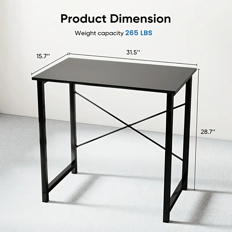 31IN Computer Desk for Home Office, Modern Study Work Table Simple Style for Bedroom, Writing Desks with X-Shaped Reinforcement image 4