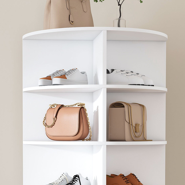 Rotating Shoe Rack Tower, 7-Tier Spinning Storage Rack, Free Standing 360° Revolving Shoe Organizer, Holds 28 Pairs of Shoes (7-Tier,White) -32