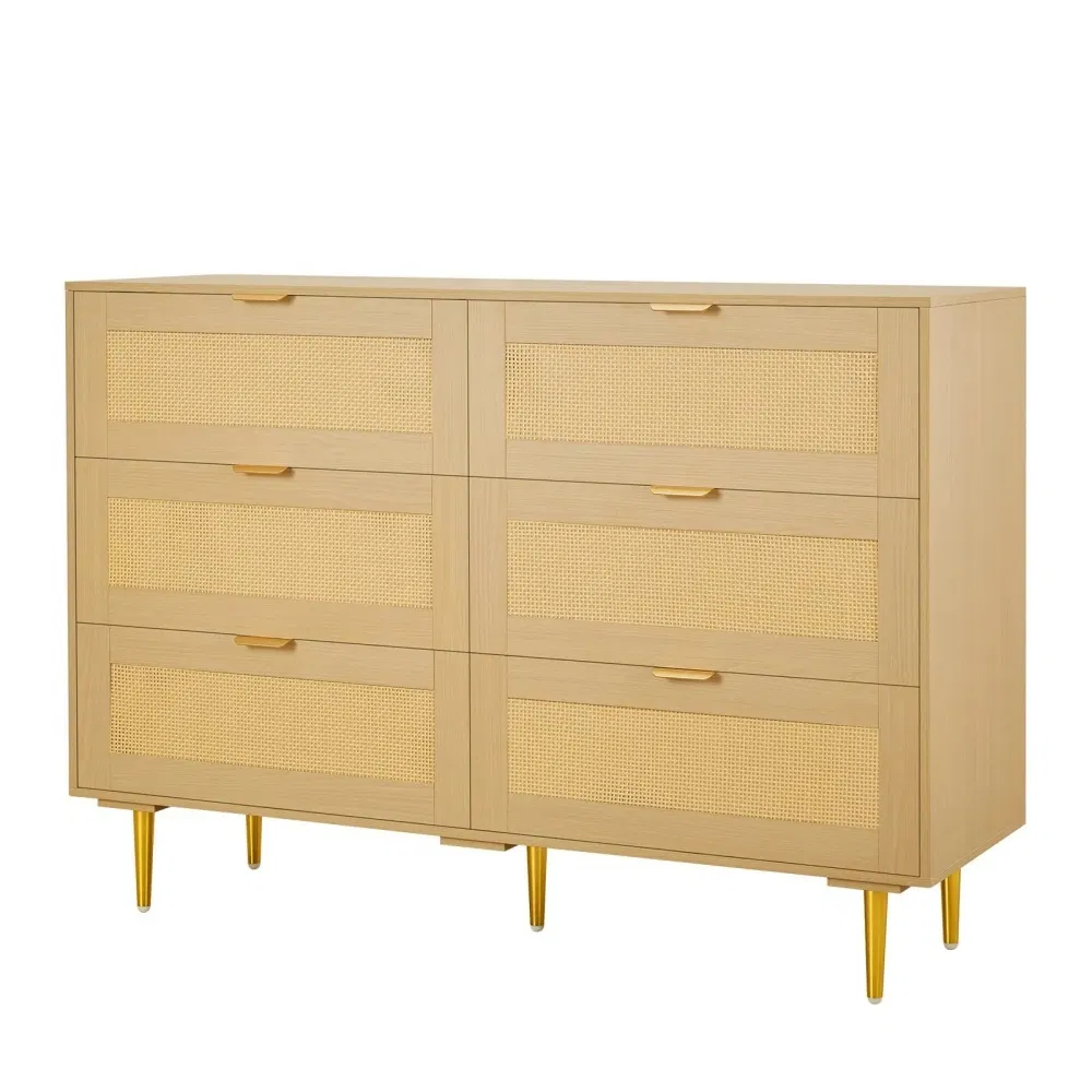 Rattan Storage Cabinet with 6 Drawers