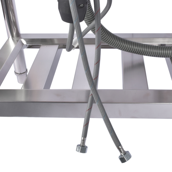 A1-不锈钢水槽 Stainless Steel Kitchen Sink Commercial Freestanding Utility Sink with Drawer and Pull-Out Faucet (39.3