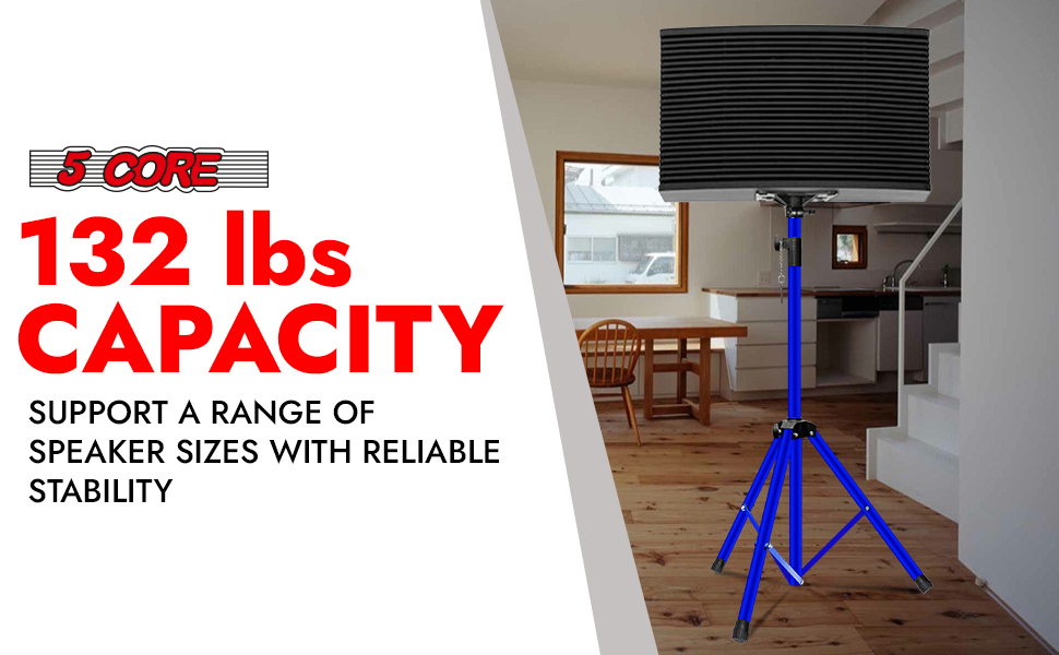 5 Core Speaker Stand Tripod Floor Heavy Duty Adjustable Up to 72 Inch DJ Studio Monitor Stands Pole Mount image 17