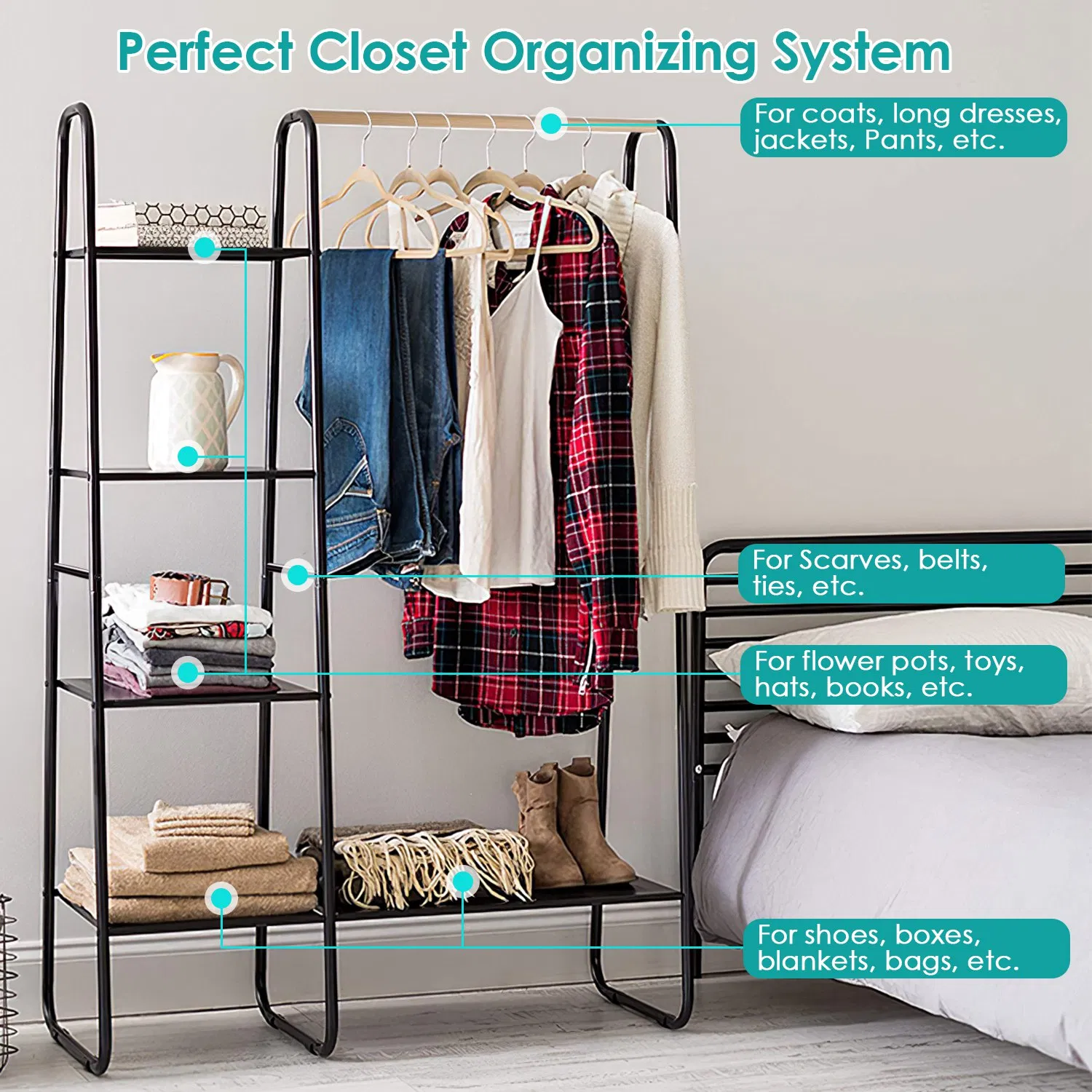 Metal Garment Hanging Rack, picture 2 of 5