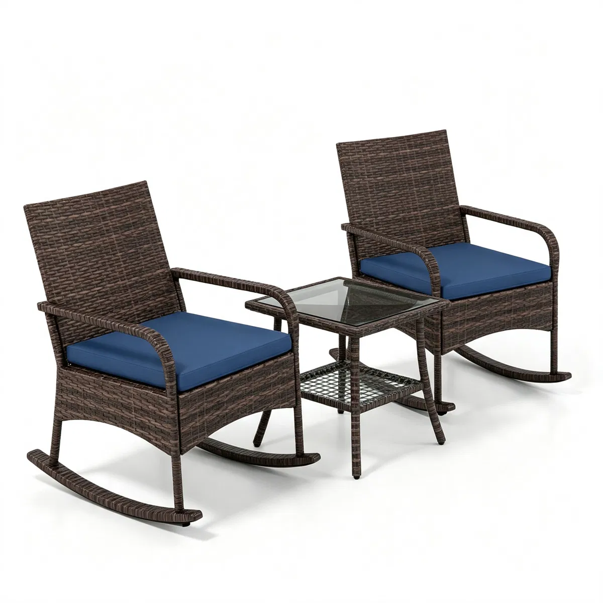 PE Wicker Rocking Chair Set, picture 2 of 5