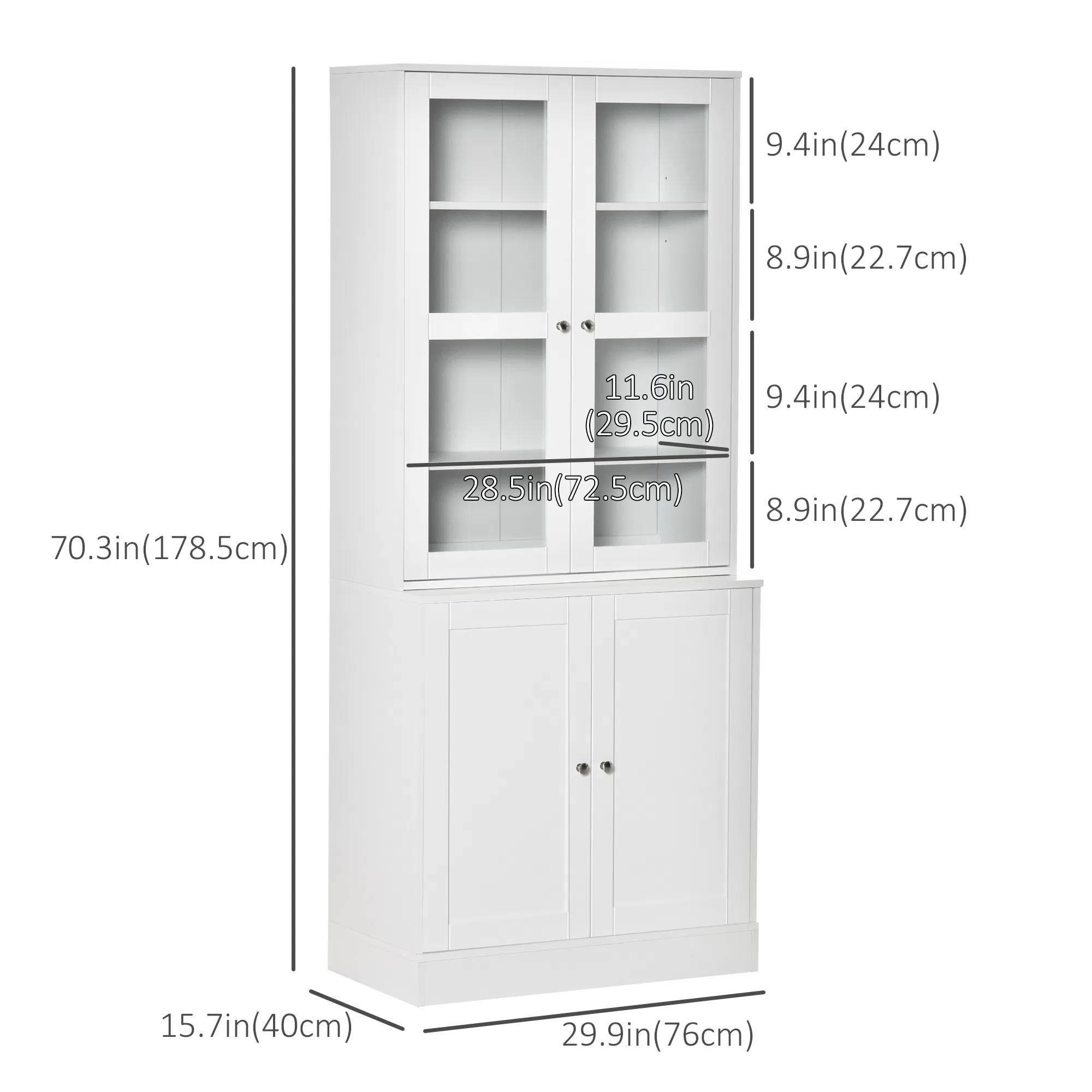 Bookcase Storage Cabinet with Doors, picture 3 of 5