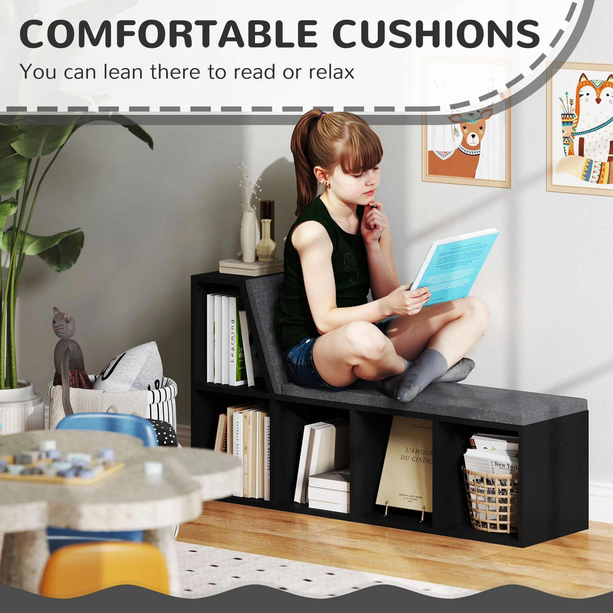 5-Cube Bookshelf with Cushions, picture 4 of 5