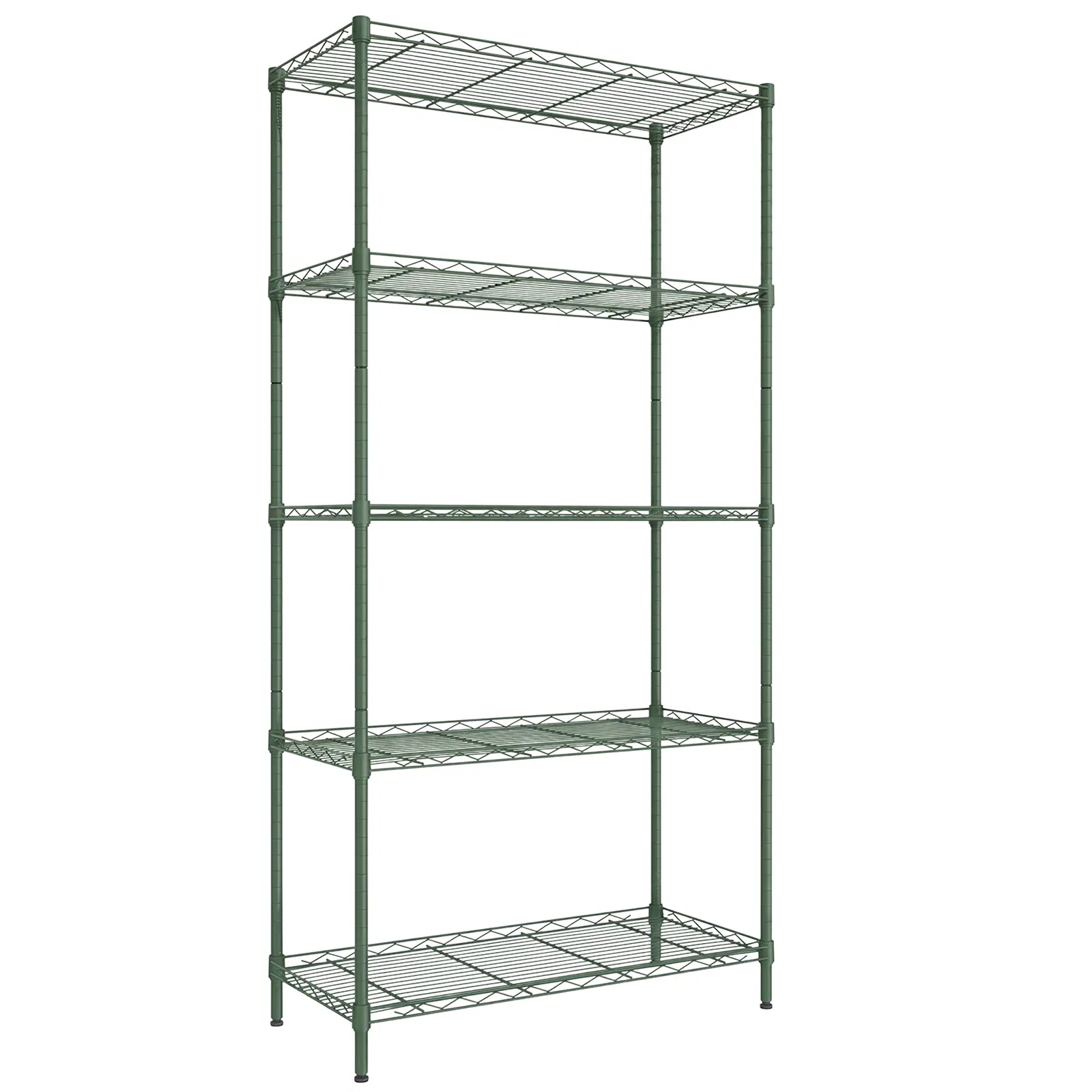 5-Layer Adjustable Display Rack Iron Household Shelf with Adjustable Feet 29.13*13.39*59.06in Forest… image 3