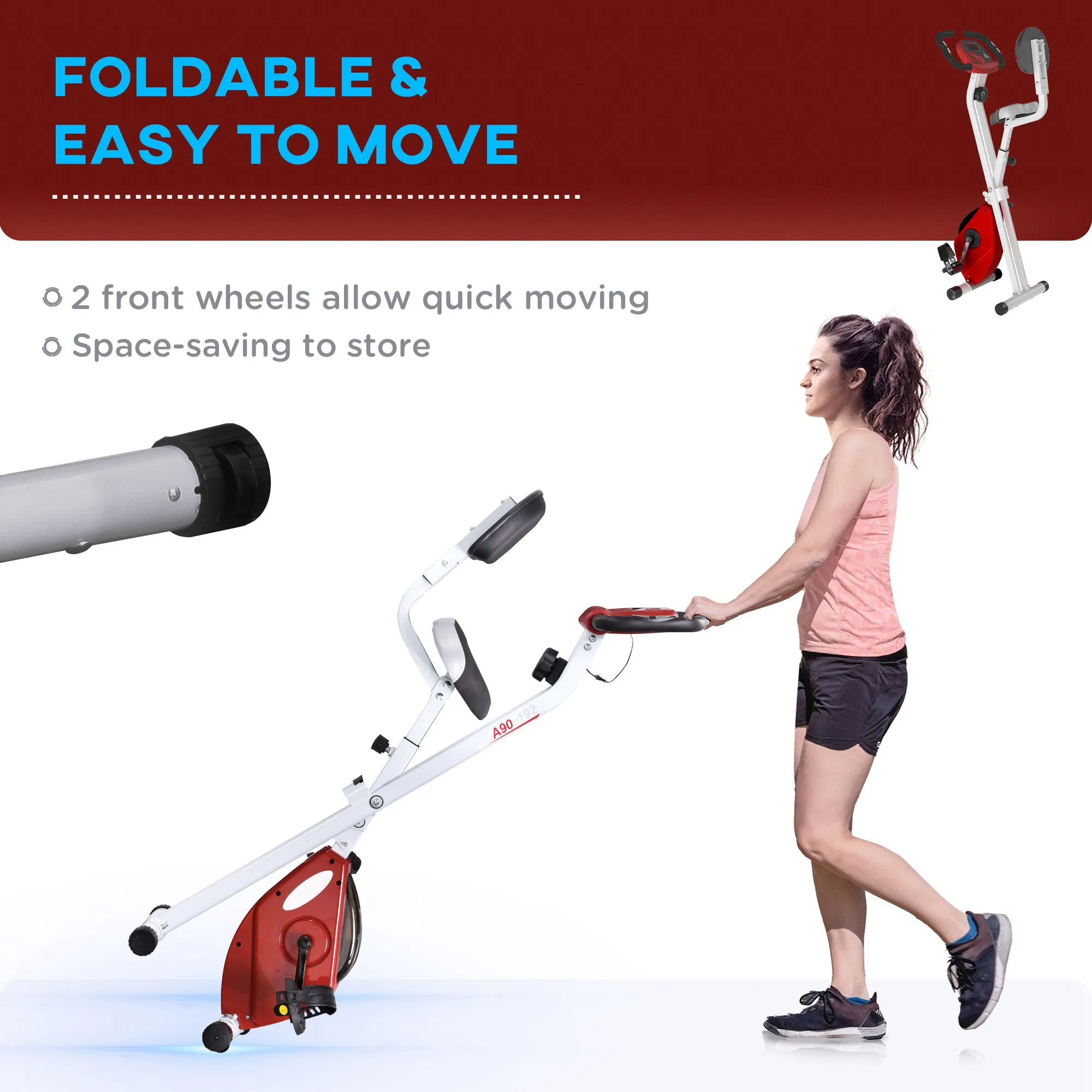 Foldable Indoor Stationary Bike with 8 Levels of Magnetic — photo 7