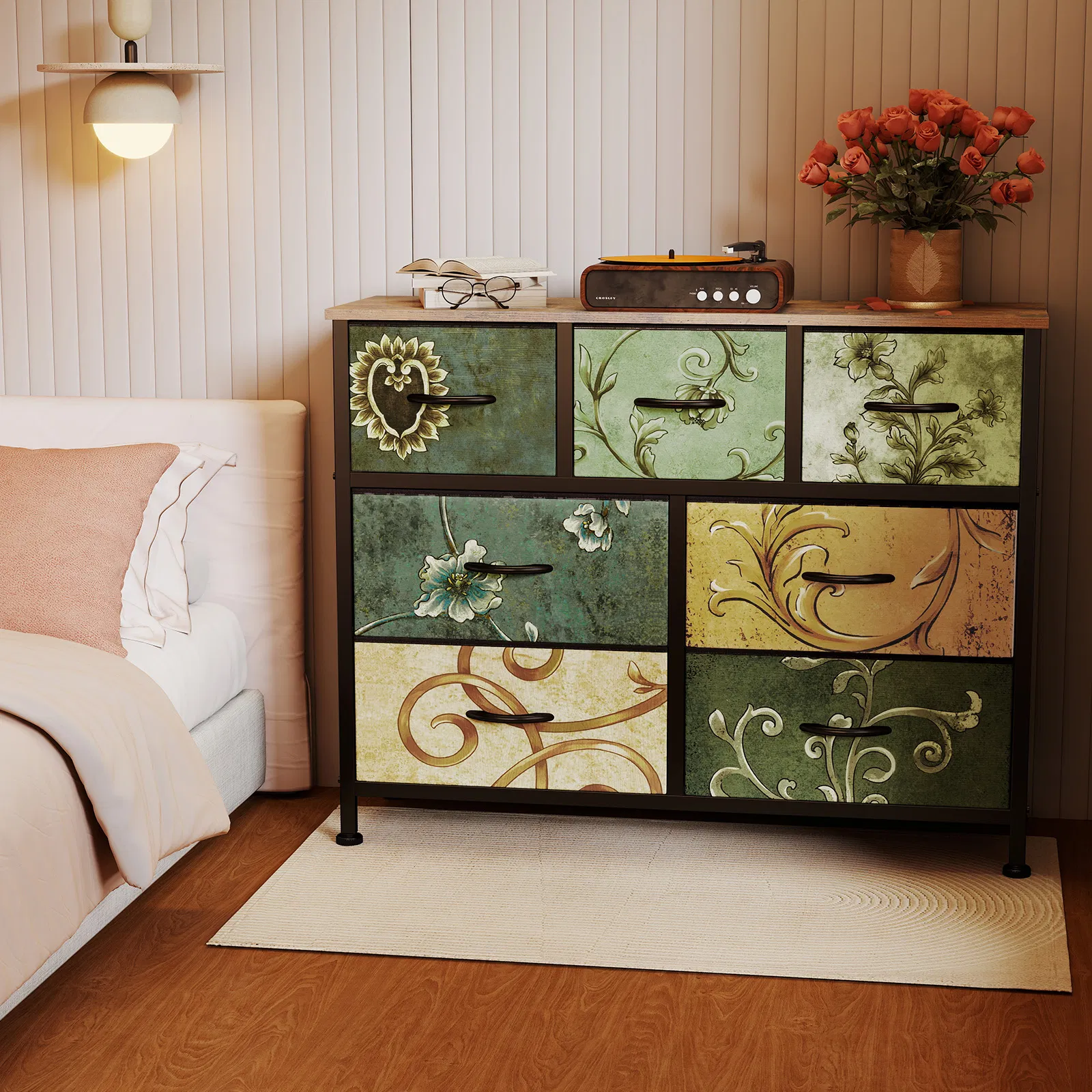 Fabric Drawer Side Table, picture 3 of 9