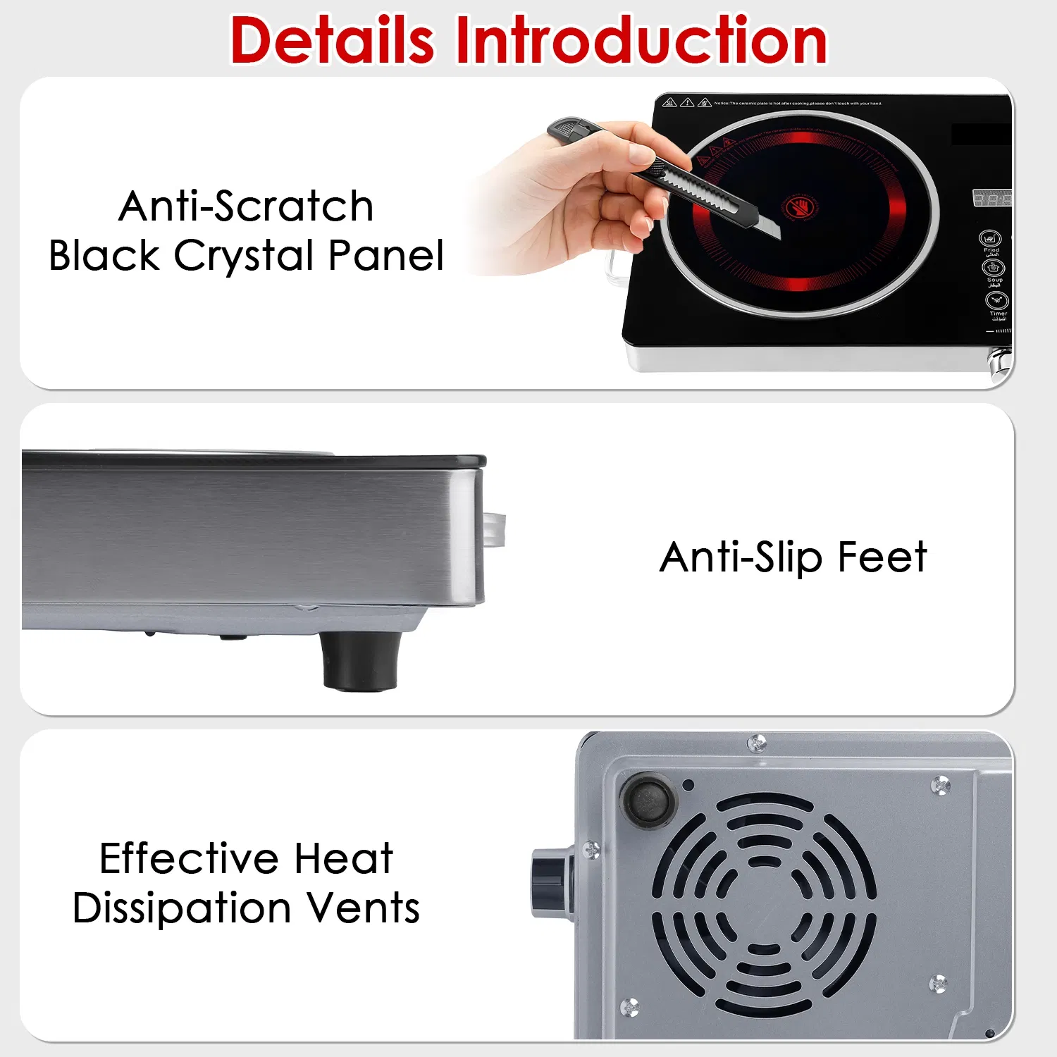7000W Electric Double Ceramic Stove/ 3500W Electric Single Ceramic Stove Options 3 Colors Available image 7