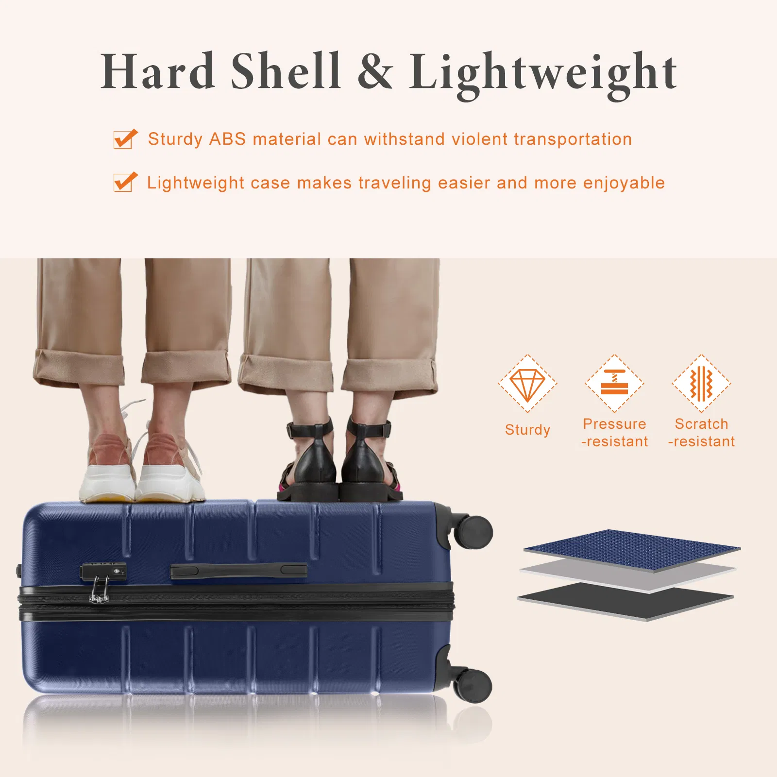 Carry-On Luggage, Hard Shell ABS Suitcase with Double Spinner Wheels, Lightweight Expandable Rolling Luggage with TSA Lock image 7