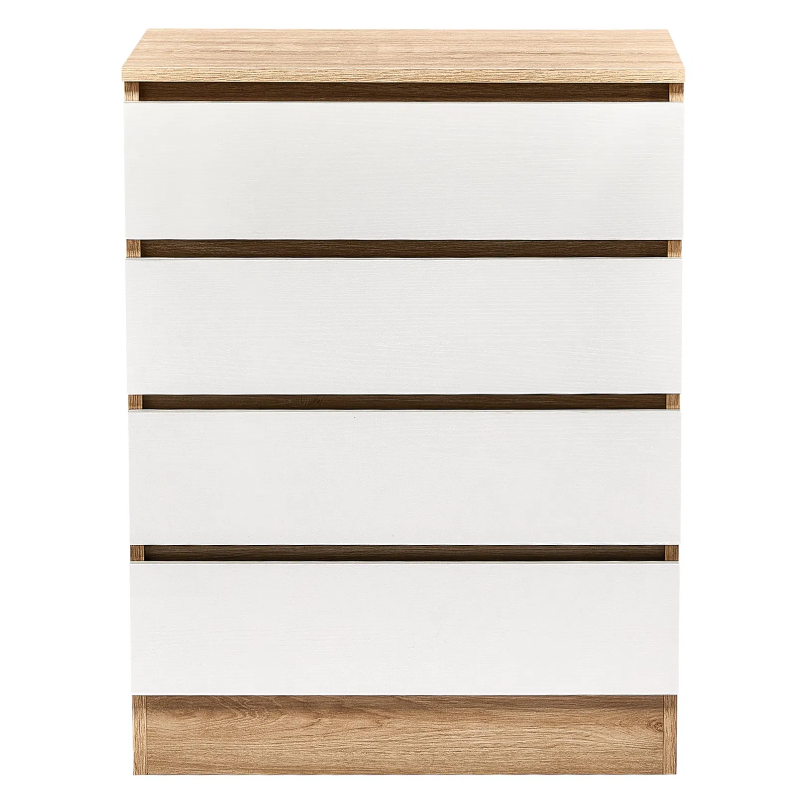 Handle-Free 4-Drawer Storage Cabinet Color-Block Drawer Dresser 23.62*14.96*30.71in Wood-Tone Cabinet… image 2