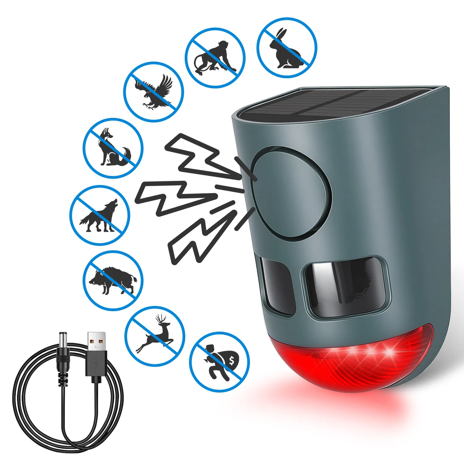 3-In-1 Ultrasonic Solar Animal Repeller Motion Activated Animal Repellent image 11