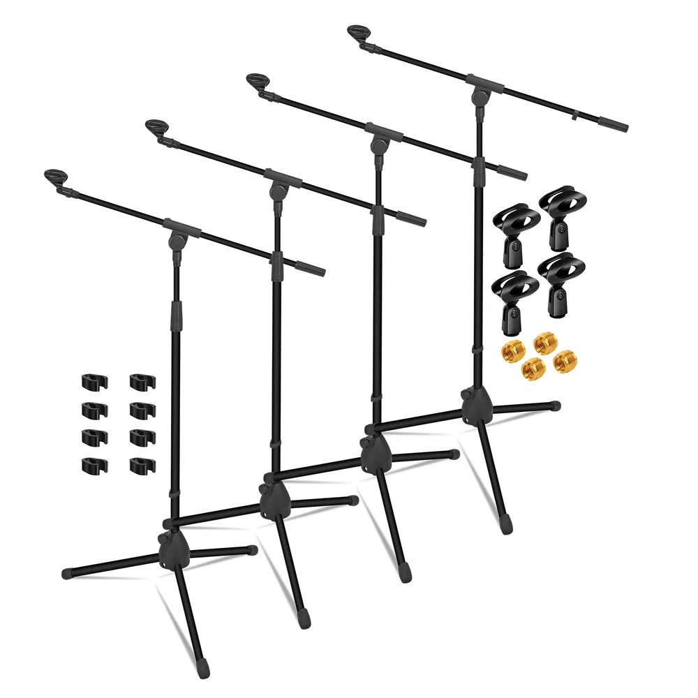 5 Core Tripod Mic Stand Floor 4Pcs Adjustable 18 to 72 Inches Sturdy Boom Arm Holder Microphone Stands Pedestal Para Microfono for Singing image 20