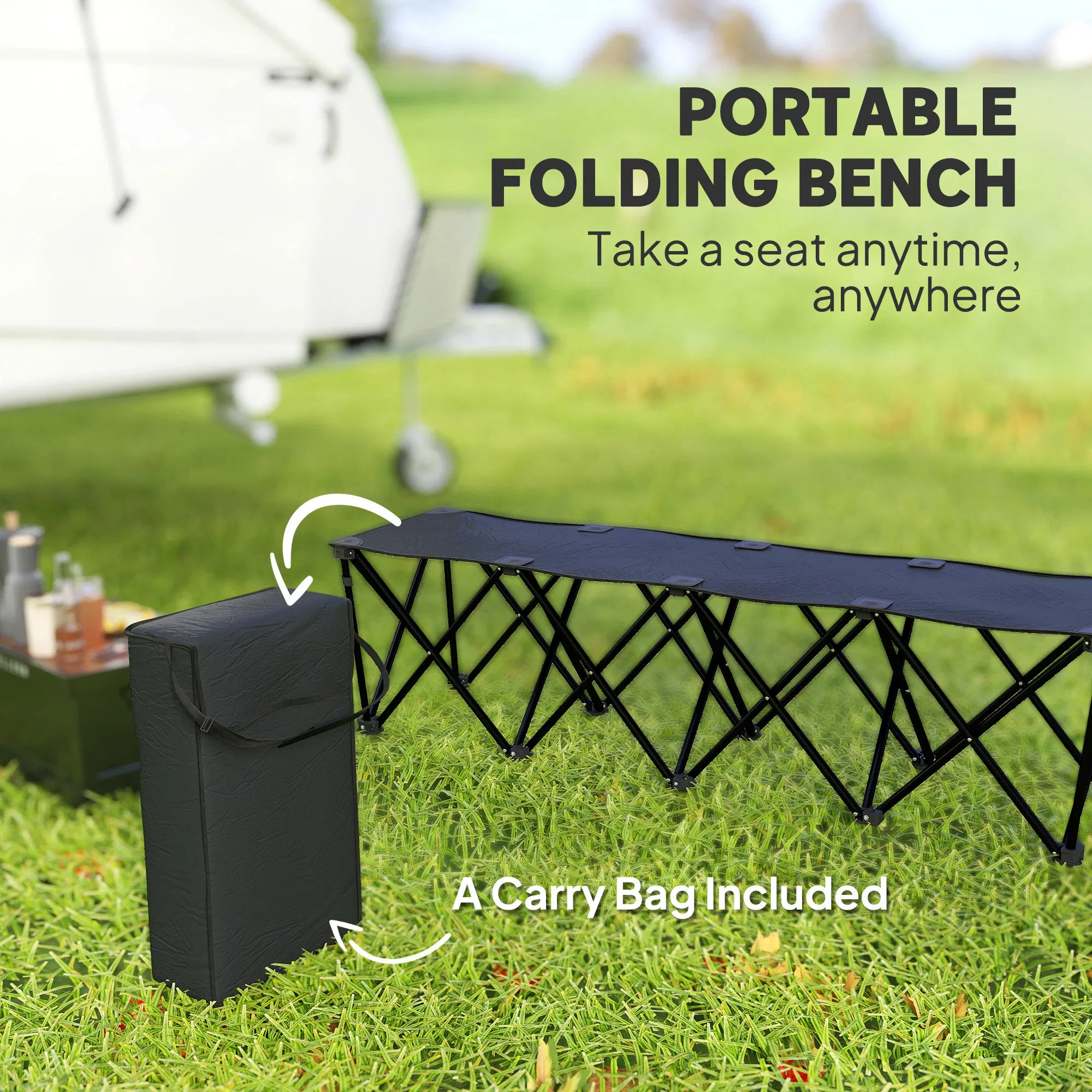 4-Seater Folding Camping Bench, picture 4 of 5