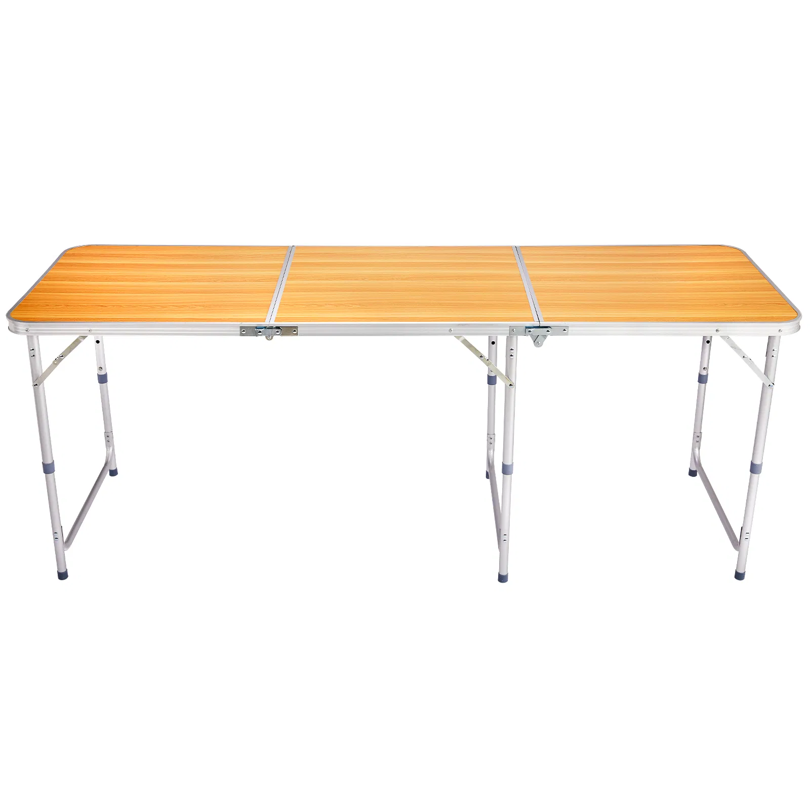 6ft Aluminum Alloy Folding Table wood grain color image 13