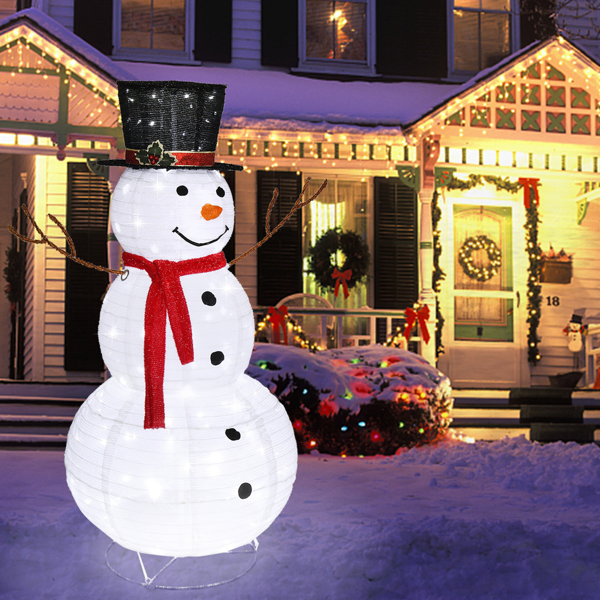 [Replace 62175283]60*60*120cm 30.00V 3.60W  Snowman Snow Fleece Garden Snowman Decoration White-34