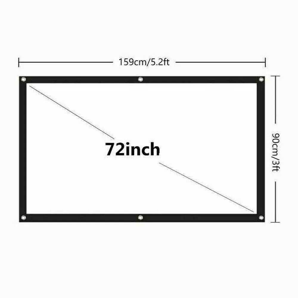 Portable Foldable Projector Screen 16:9 HD Outdoor Home Cinema Theater 3D Movie image 8