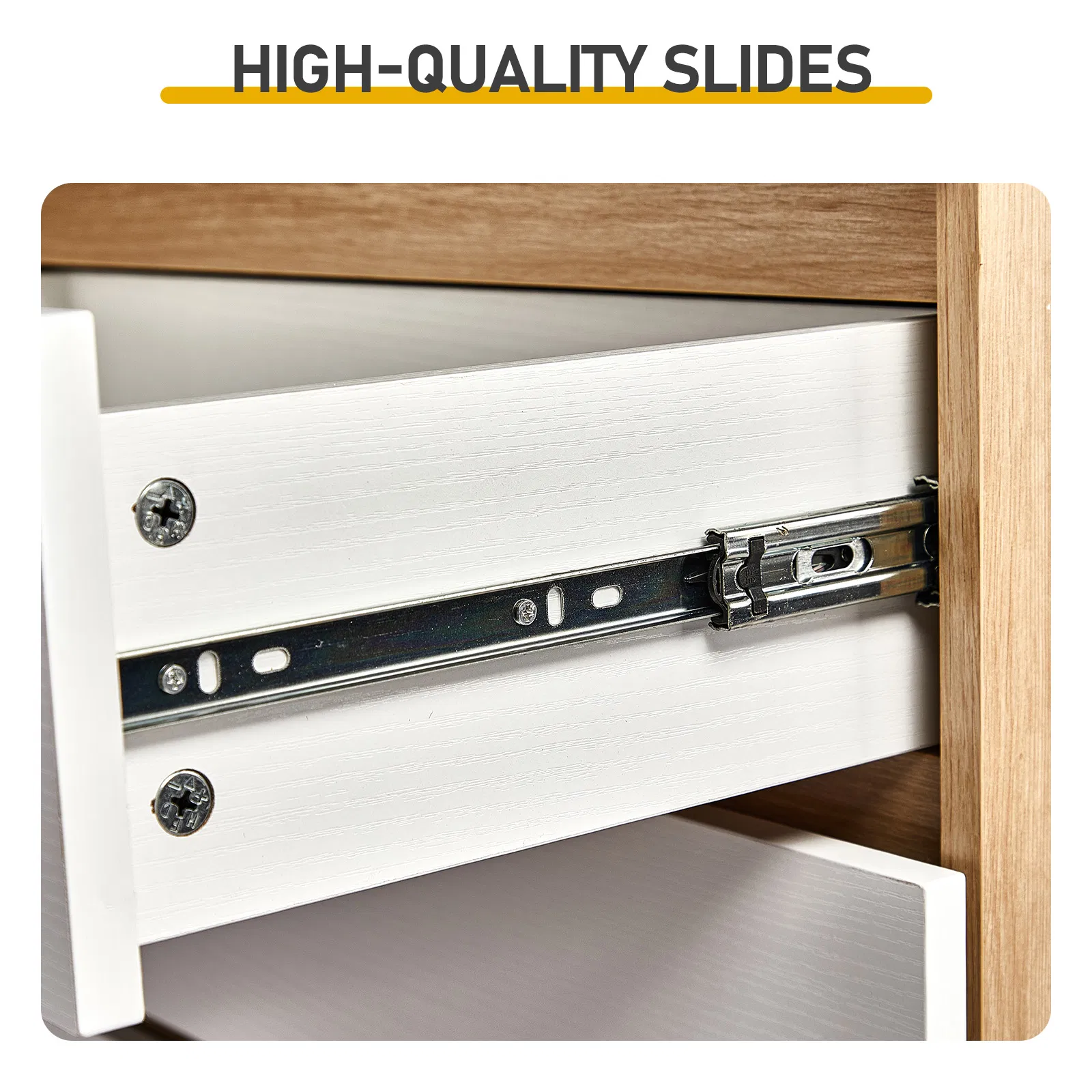 Handle-Free 4-Drawer Storage Cabinet Color-Block Drawer Dresser 23.62*14.96*30.71in Wood-Tone Cabinet… image 8