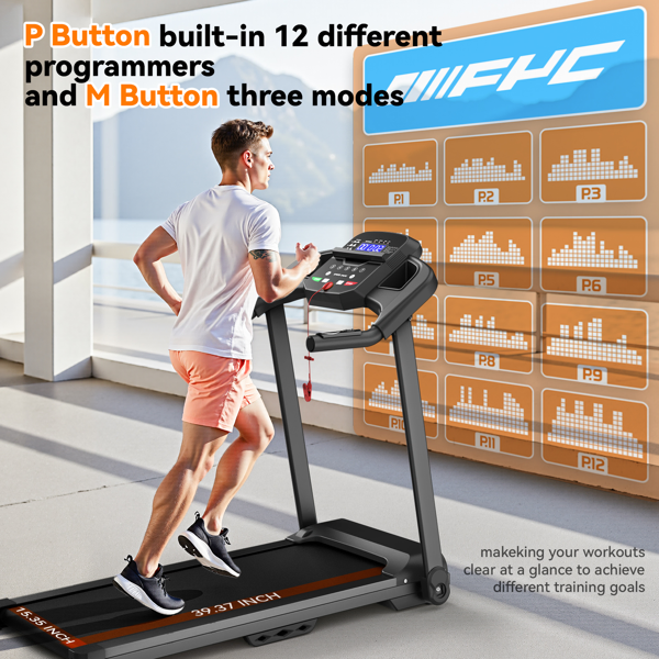 Treadmills for Home Treadmill with Incline Walking Pad Treadmill Running Machine 2.5HP Quiet Brushless, 265 Lbs Capacity, App, Pulse Sensor Heart Rate with LCD Display Holder for Cup & Phone-15