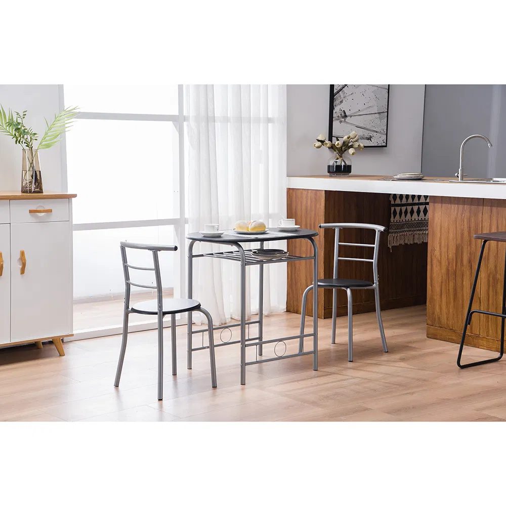 PVC Breakfast Table (One Table and Two Chairs) Black image 17