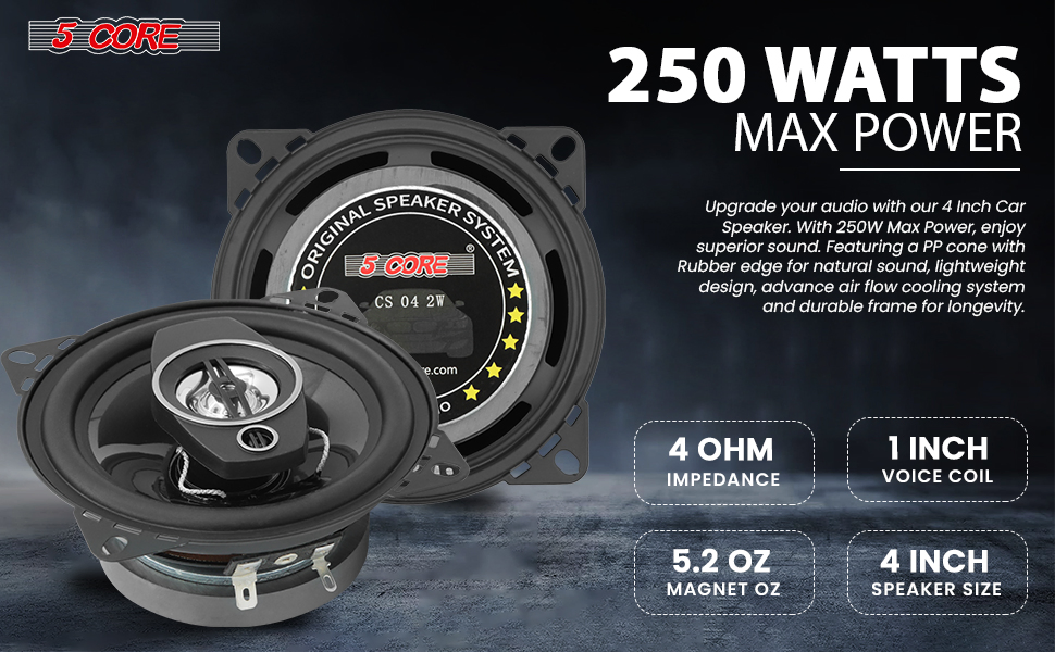 4-inch coaxial car speaker specifications and package options