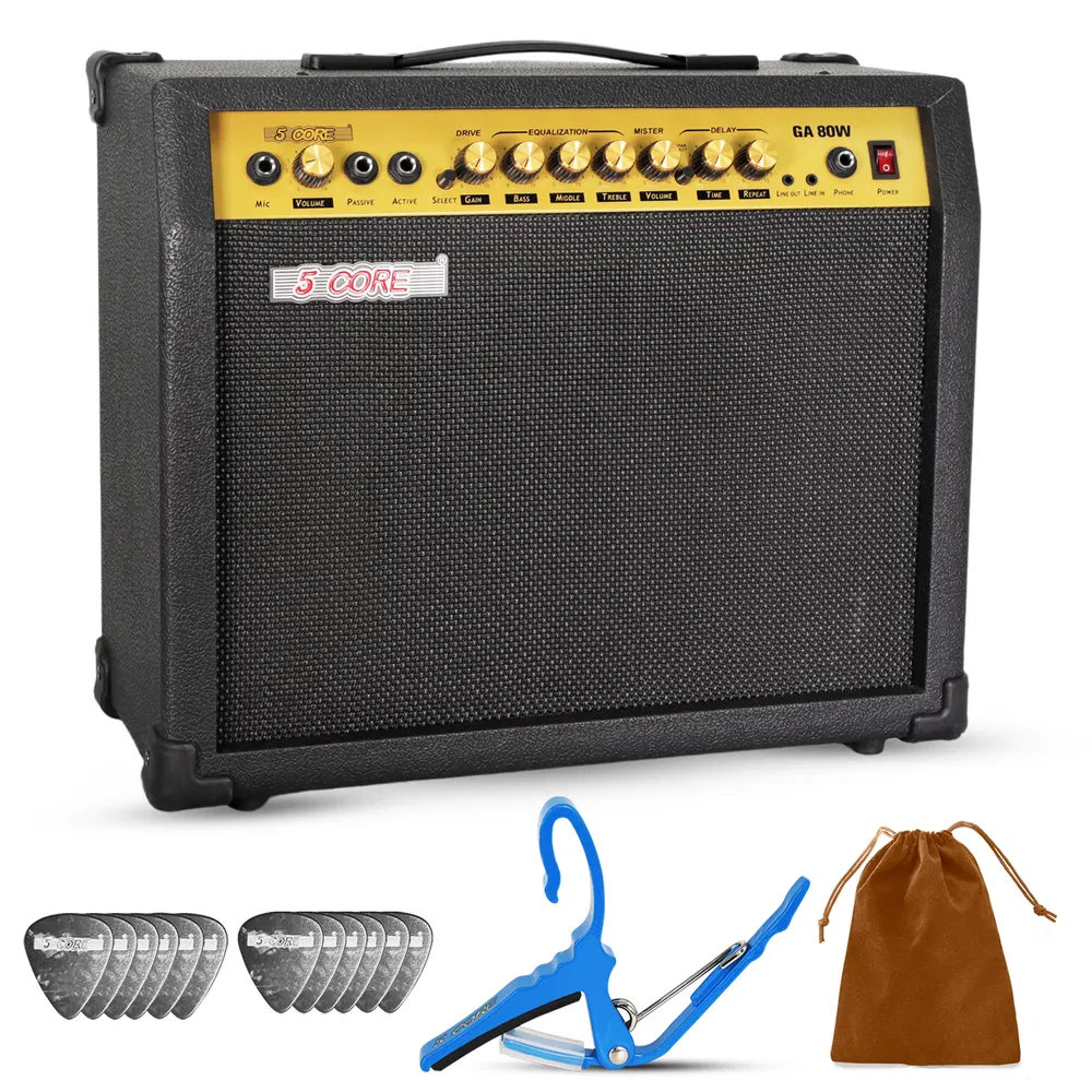 5 Core Guitar Amp Electric Portable Mini Amplifier w Built in Speaker Aux Headphone Jack image 26