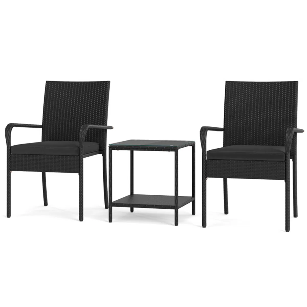 3-Piece PE Wicker Bistro Set