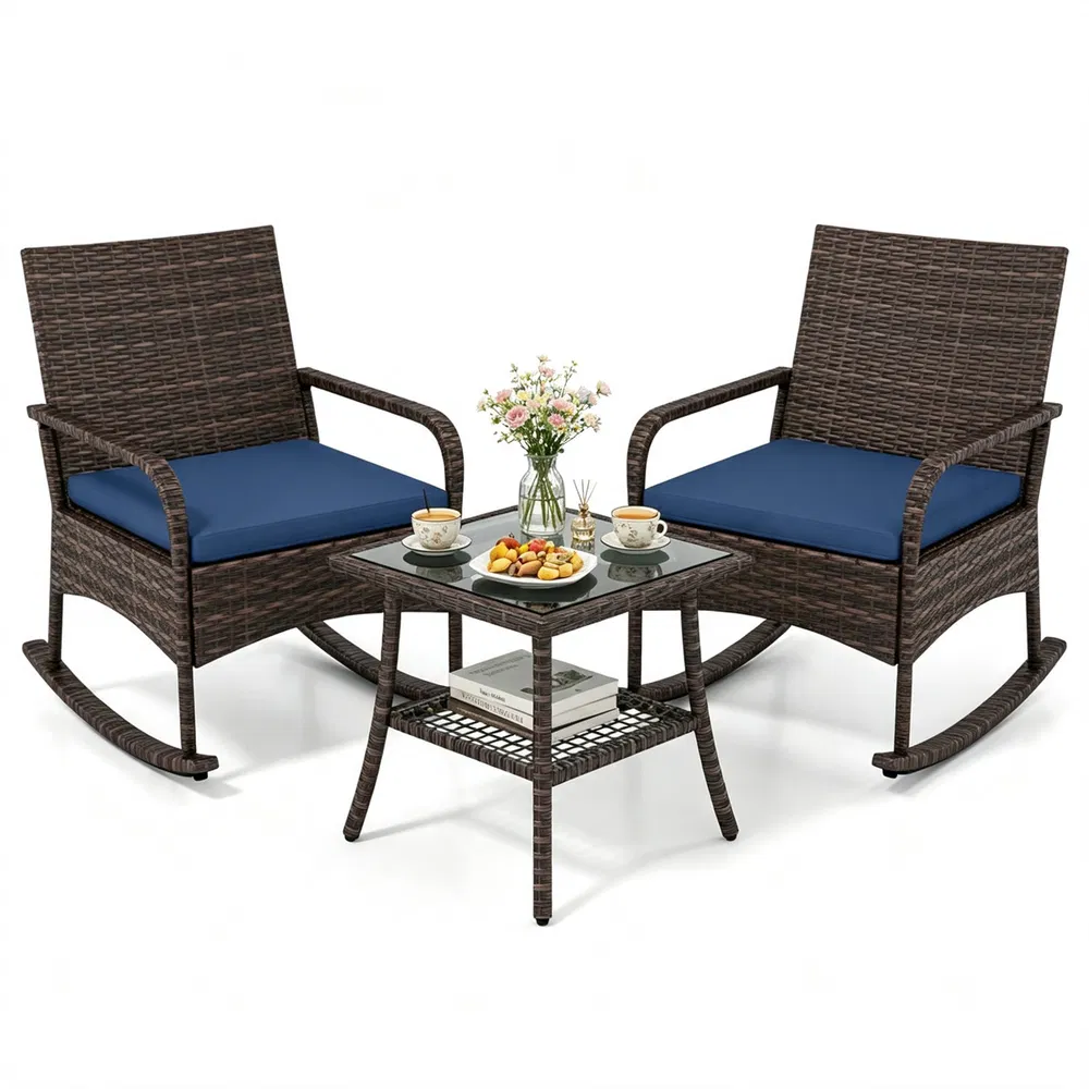PE Wicker Rocking Chair Set, picture 5 of 5