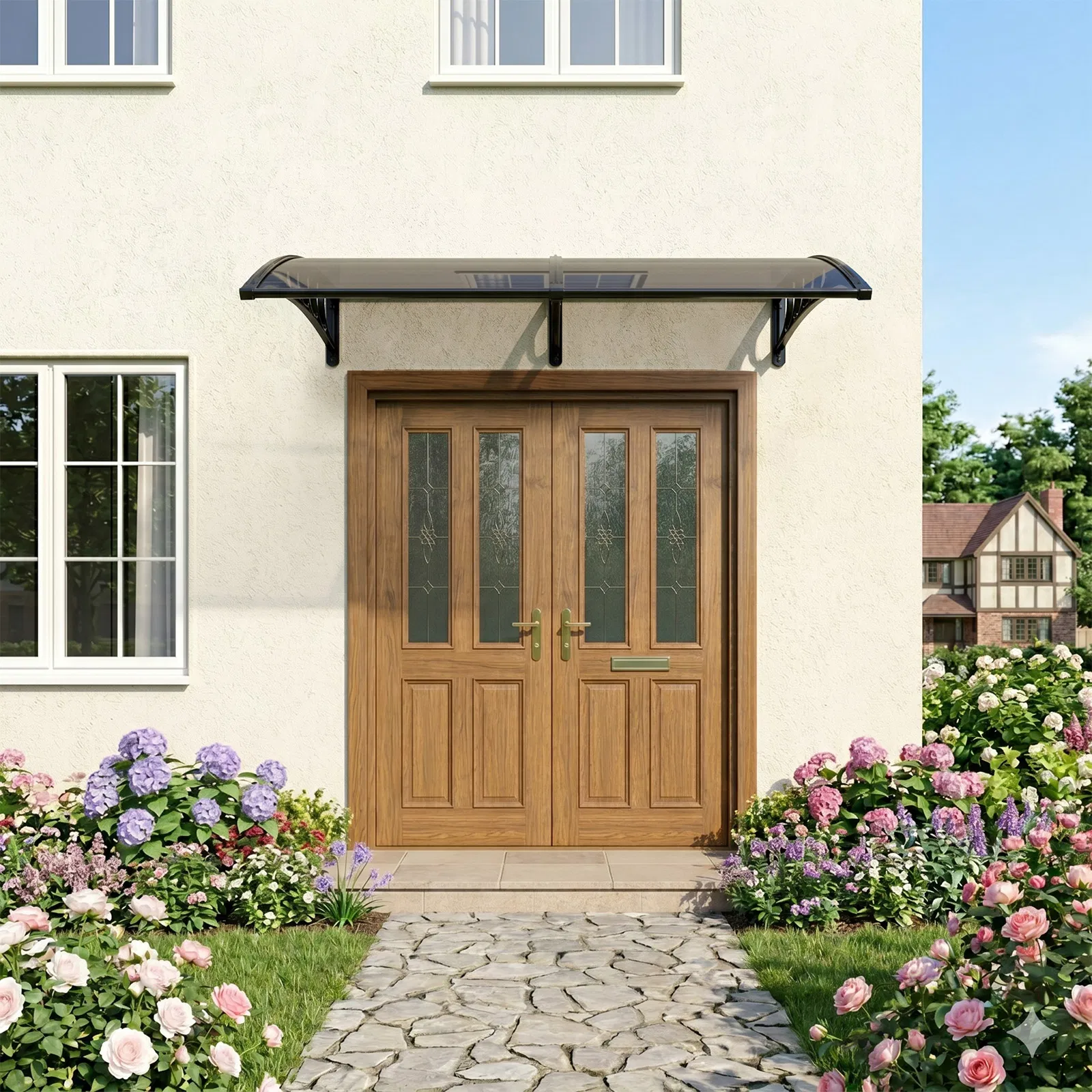 Awning for Door Entrance with Drainage Sink, 40x80 Inch Window Canopy Exterior, UV Rain Snow Protection… image 18