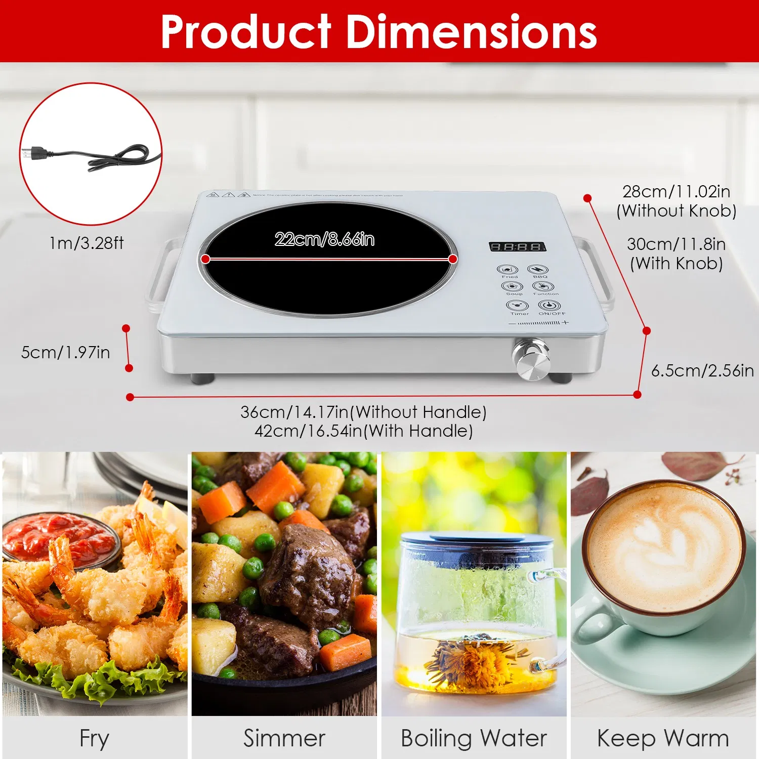 7000W Electric Double Ceramic Stove/ 3500W Electric Single Ceramic Stove Options 3 Colors Available image 4