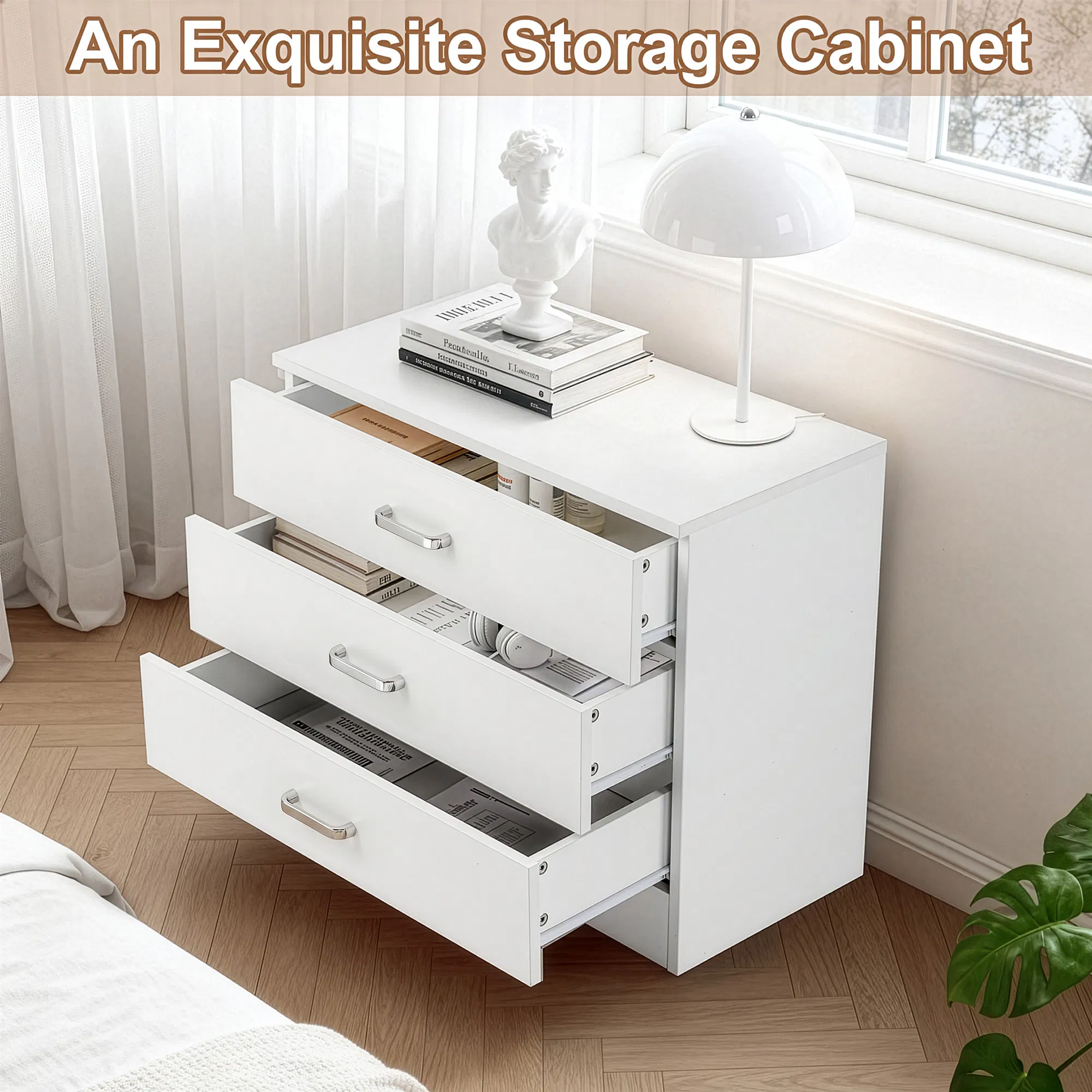 3-Drawer Particleboard Nightstand, picture 4 of 5