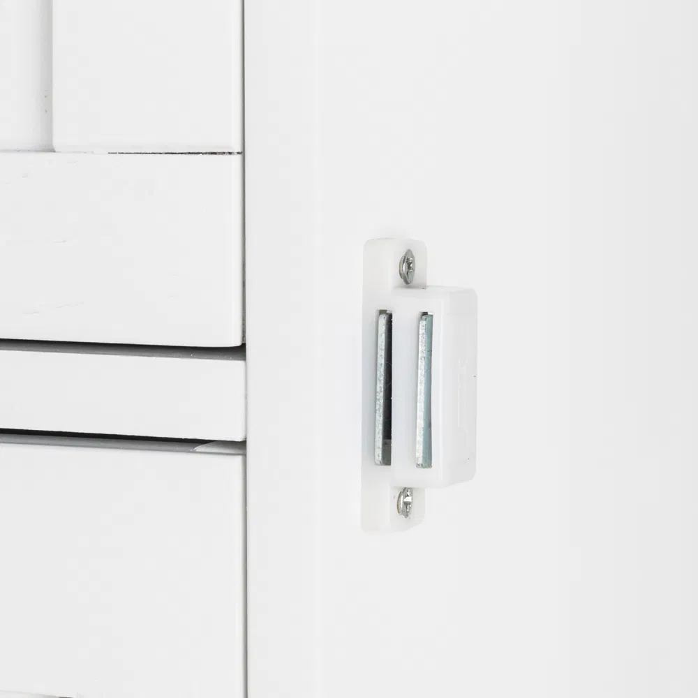 Single Door Bathroom Storage Cabinet with 4 Drawers White image 11