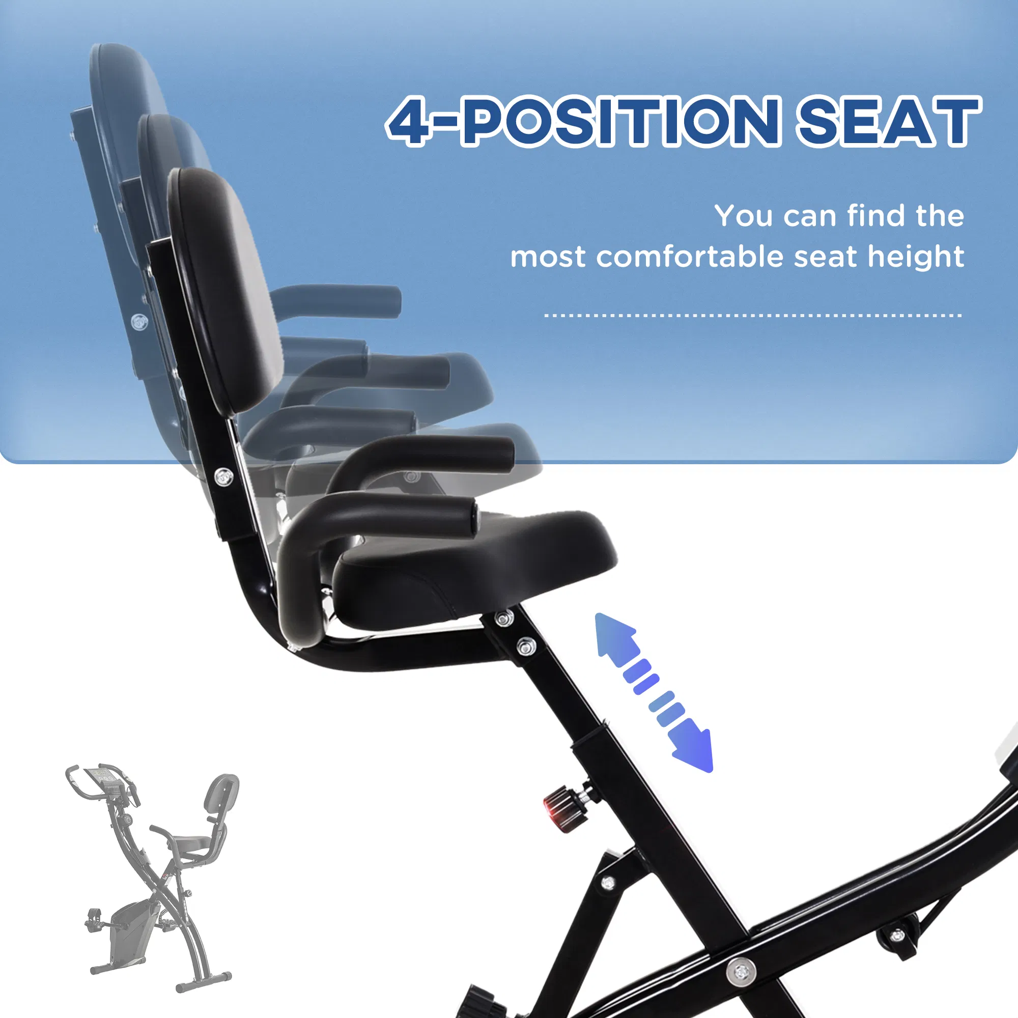 3 in 1 Folding Exercise Bike — Foldable Stationary Bike — photo 5