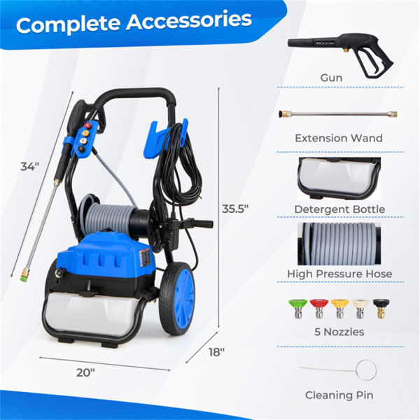 2300 PSI 1.8 GPM 电动高压清洗机带轮子(amazon 禁止销售)周末不发货-12