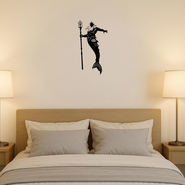 CIFbuy Exquisite Merman Mermaid King Queen Metal Wall Art Set Mythical Ocean Decor Handcrafted Unique Gift (TikTok, temu pick-up service)-17