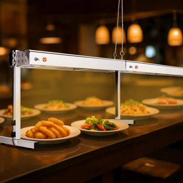 HT-24H US Standard 110V 750W Food Warmer Silver Stainless Steel Dual-Mode (Hanging & Standing) Electric with Chain & Support Stand-19