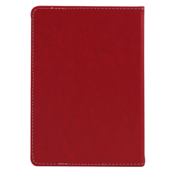 Funda universal de cuero de 7 pulgadas con textura de piel de vaca, rojo-9