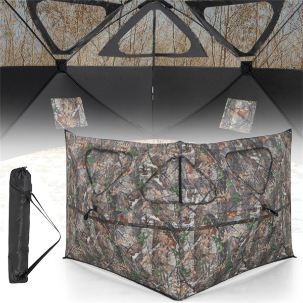 2-Panel See-Through Hunting Blind - Pop-Up Design with 3 Shoot Through Ports-11