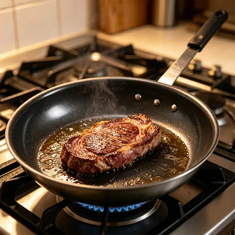Ceramic Nonstick Egg Pan, Aluminum Frying Pan with Stainless Steel Base, Oven Safe, Dishwasher Safe Skillet image 5
