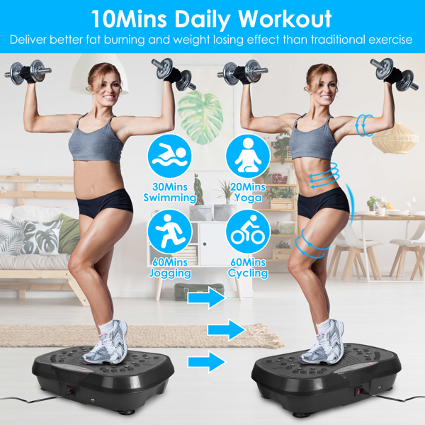 Vibration Plate Exercise Machine with 120 Speed Levels & 2 Resistance Bands, 331Lbs Load Capacity Whole Body Workout Machine USB Music Player for Home Weight Loss & Muscle Toning-15